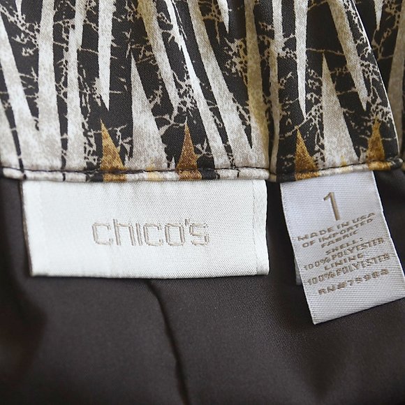 Chico's Pencil Skirt, Never Worn, size 1, Black Tan and Beige, Geometric Design - Picture 4 of 4